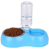 Picture of Mumoo Bear Double Bowl Food and Water Feeder for Pets, Blue
