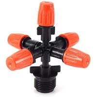 Picture of Hylan Adjustable 5 Head Automatic Water Sprinkler - Orange, 5 pcs