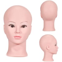 Picture of Bald Female Head Manikin for Wig Making and Display with a Clamp
