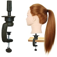 Picture of Botrong Long Hair Training Mannequin Head with Clamp - Black