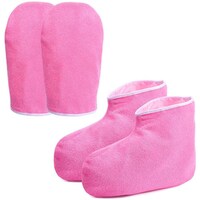 Picture of Viya Paraffin Wax Gloves and Gloves and Booties Set - Pink