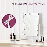 Picture of Blueland Lighted Vanity Mirror with LED Bulbs, Metallic