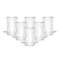 Picture of Lihan Pyrex Double Wall Cup Set without Handle - Clear, 80ml, Pack of 12pcs