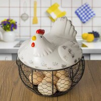 Picture of Lihan Creative Metal Wire Egg Storage Basket, White
