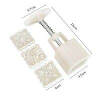 Picture of Lihan Flowers Design Mooncake Press Mold with 6 Stamps, White
