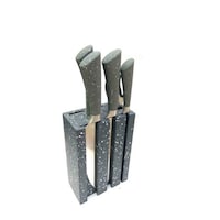 Picture of Lihan Marbling Black Kitchen Knife Set Block - Pack of 8pcs(GRAY,BLACK)