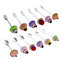 Picture of Lihan Cake Design Stainless Spoon and Fork Silver
