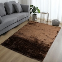 Picture of Qasr Al Sajad Shaggy Soft Silk Plain Design Turkish Carpet