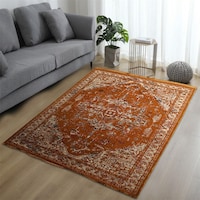 Picture of Qasr Al Sajad Vintaj Armani Design Polyester Turkish Carpet - Orange