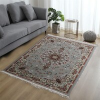 Picture of Qasr Al Sajad Praga Design Soft Turkish Carpet, Light Grey
