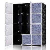 Picture of 16-Cube Storage Cupboard Cabinet Wardrobe, Black