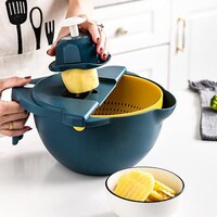 Picture of Marlamall 9 in 1 Multifunction Vegetable Cutter with Drain Basket - Blue