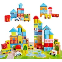 Picture of Mumoo Bear Wooden Building Blocks for Kids, 62Pcs