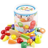 Picture of Skeido Wooden Fruit Cutting Toy Set For Kids - Multicolour