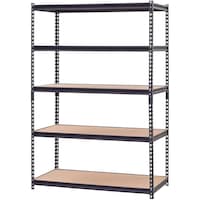 Picture of Takako 120x40x200  5 Tier Bolt Free Wooden Shelf with Metal Frame, - Gray