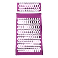 Picture of Acupuncture Yoga Mat with Cushion Massage Pillow - Purple and White