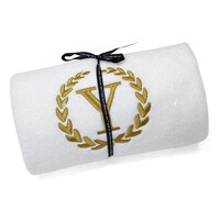 Picture of Cotton Center Embroidered Alphabet Y Towel, White and Gold