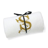 Picture of Cotton Center Embroidered Alphabet S Towel, White and Gold