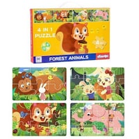 Picture of UKR 4 in 1 Forest Animals Puzzle Set, 43 Pieces