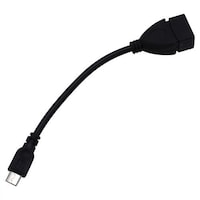 Picture of Quboo Micro OTG Cable with Male and Female Connector Port, Black