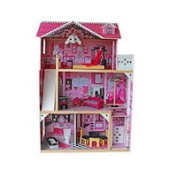 Picture of Wooden Barbie Doll House with Lift and Accessories