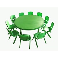 Picture of Wex Shani Baba Dining Table with Chairs for Kids, Green