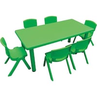 Picture of HF Toys Kids Rectangular Table & Chair Set, HF-2704, Green