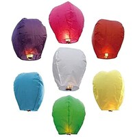 Picture of Assorted Chinese Sky Lanterns Pack, Multicolour, 10 Pcs