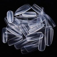 Picture of Almond Nail Tips Extension Clear Full Tips, Set of 500 pcs