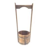 Picture of Lingwei Wooden Bucket Barrel Planter for Indoor & Outdoor, Brown