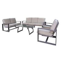 Picture of Oasis Casual 7 Seater Aluminium Sofa with Cushion, Beige