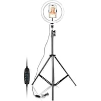 Picture of Xinchen Selfie Ring Light Tripod Stand, 10 Inch, Black & White
