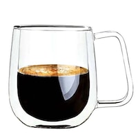 Picture of Li Ying Borosilicate Glass Coffee Mug with Handle, Clear, 360 ml, 2 Pcs