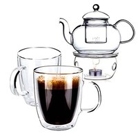 2pcs 120ml Glass Coffee Mug Clear Double Wall Insulated Thermal Tea Cup