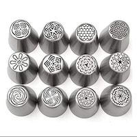 Picture of Stainless Steel Russian Tulip Icing Piping Nozzles, Set of 12