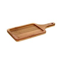 Picture of Li Ying Wooden Rectangular Plate with Handle, Brown