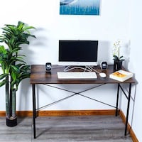 Picture of YATAI Rustic Wood Writing Computer Desk Table for Home & Office