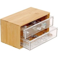 Picture of YATAI Bamboo &  Acrylic Finishing Cosmetic Storage Box, 2 Tier