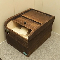 Picture of YATAI Soild Wooden Bread Box with Roll-Top Lid