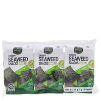Picture of Bibigo Crispy Seaweed Snacks Wasabi Flavour, 5g - Pack of 3