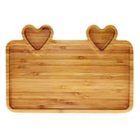 Picture of Li Ying Bamboo Square Heart Shaped Plates, Brown