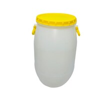 Picture of Hewa Plastic Drum for Water Storage, 35 L, White & Yellow