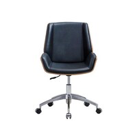 Picture of Neo Front Low Back Leather Chair with Solid Wood Shock Proof Wheels