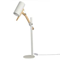 Picture of Dome Effect Metal Body Adjustable Wooden Base Desk Lamp, MT-2075, White