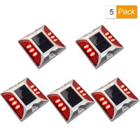 Picture of TXY Solar Powered 6 LED Driveway Dock LED Light, Pack of 5 - Red