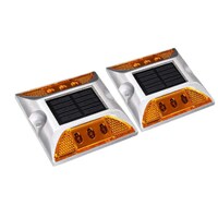 Picture of X-Dree 6 LED Solar Road Lighting Stud Warning Lamp, Pack of 2pcs, Yellow