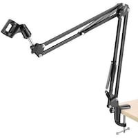 Picture of Quboo Professional Scissor Arm Adjustable Microphone Stand, Black