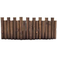 Picture of Solid Wood Interlocking Panels Indoor Garden Fence, Brown