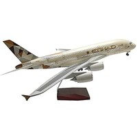 Picture of Trands Resin Etihad A380 Aircraft Model, White and Gold
