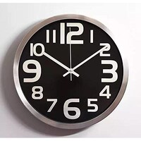 Picture of Trands Quartz Wall Clock, Silver and Black